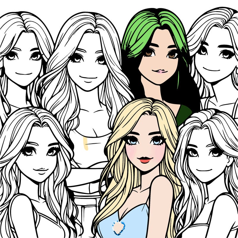 a group of realistic girls