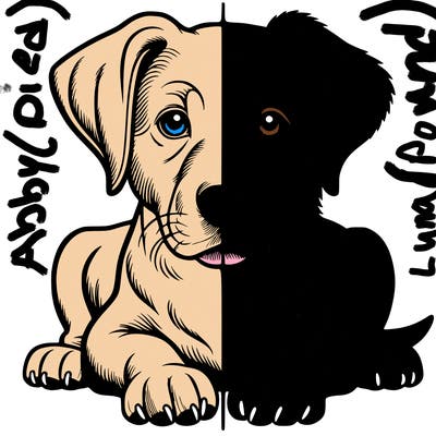 realistic dog split picture