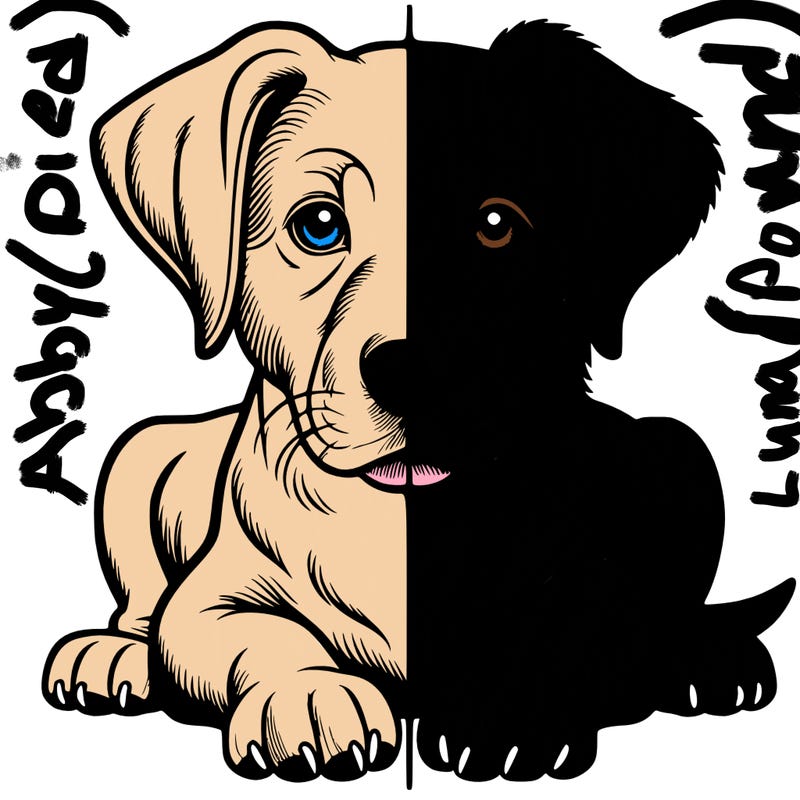 realistic dog split picture