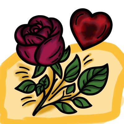 rose and heart