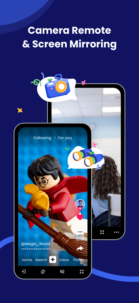 Parental Control App: AirDroid - AirDroid app interface showcasing camera remote and screen mirroring features for parental monitoring