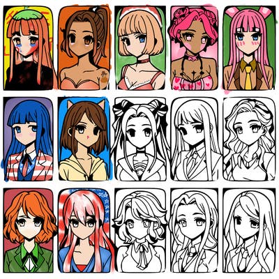 girls that look diffrent anime