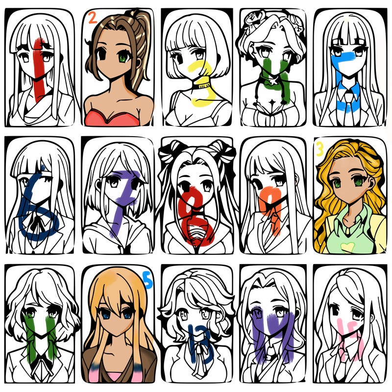 girls that look diffrent anime