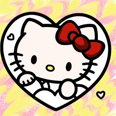 hello kitty on a heart