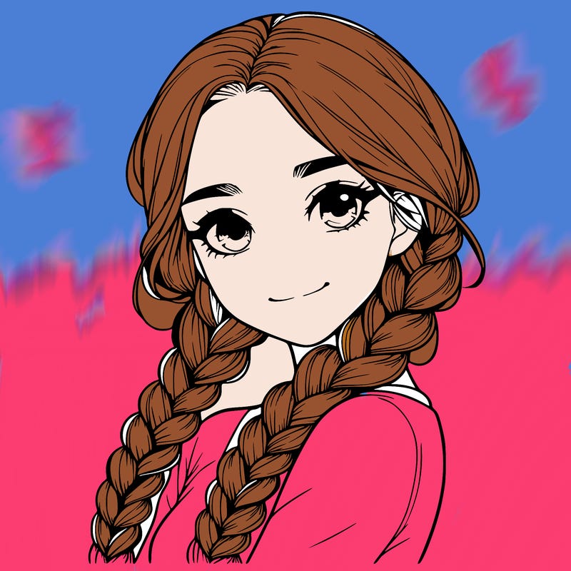 realistic girl with braids