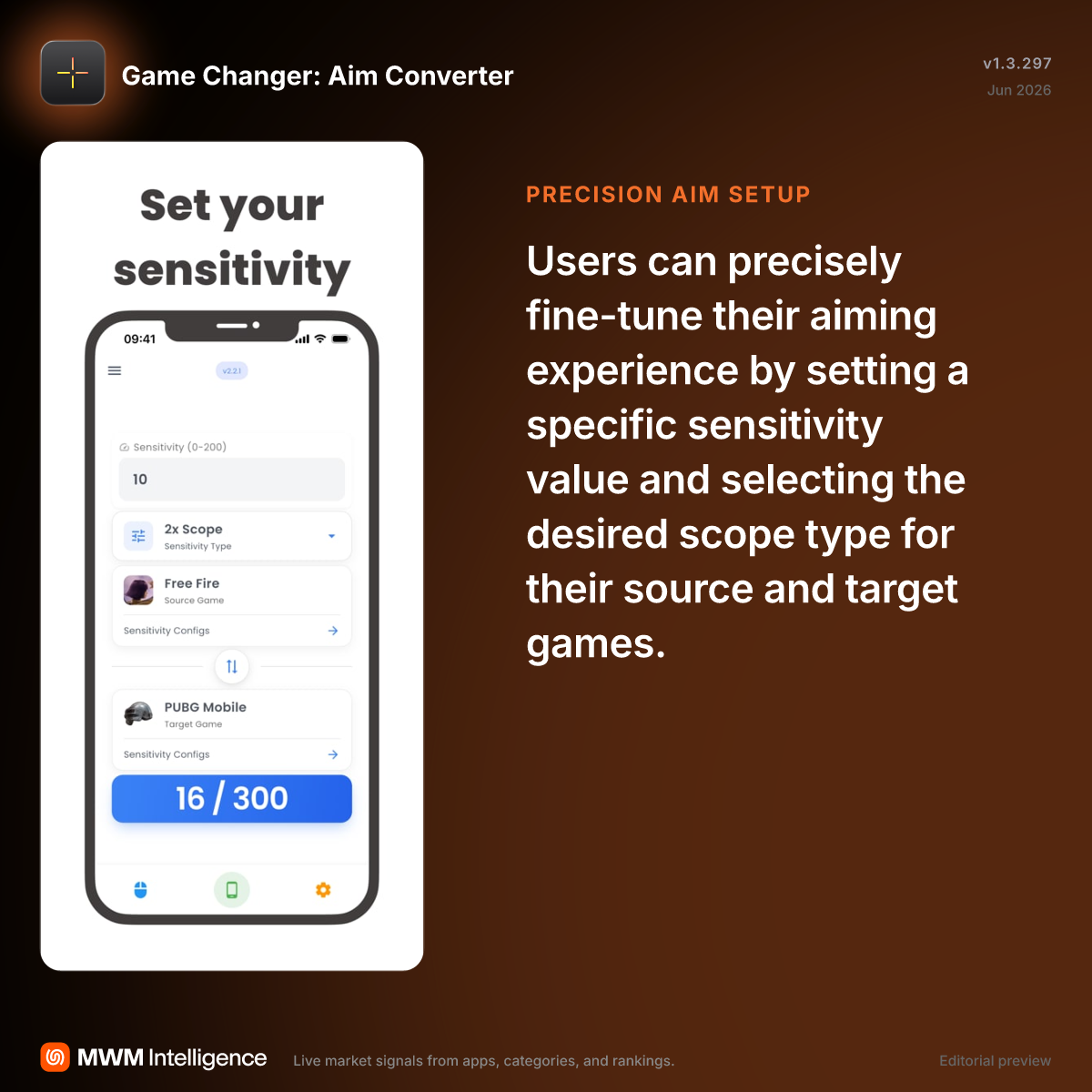 Game Changer: Aim Converter - Utilities App | MWM