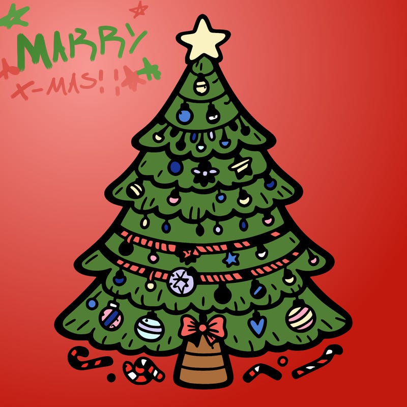 christmas tree with lots of details