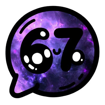 bubble that says 67
