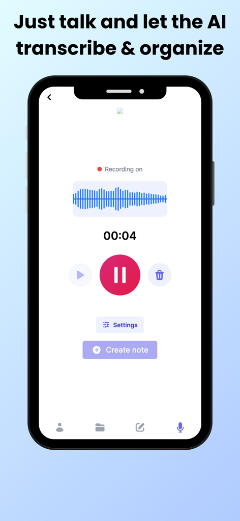 Scribvet mobile app recording screen for AI veterinary transcription