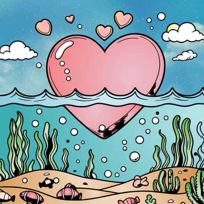 realistic heart in the sea