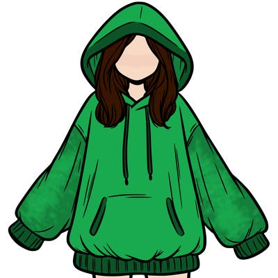 girl in oversized hoodie