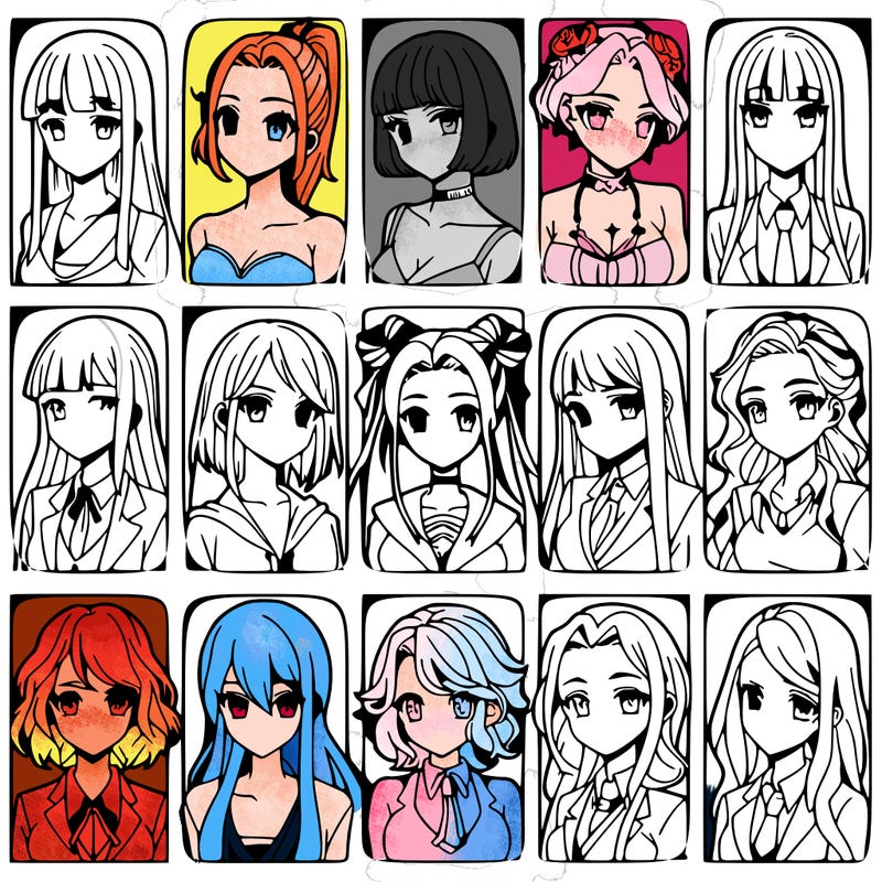 girls that look diffrent anime