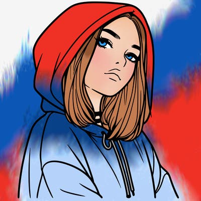 a realistic girl in a hoodie