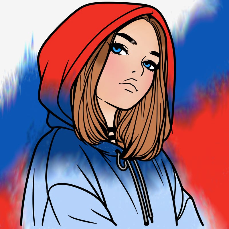 a realistic girl in a hoodie