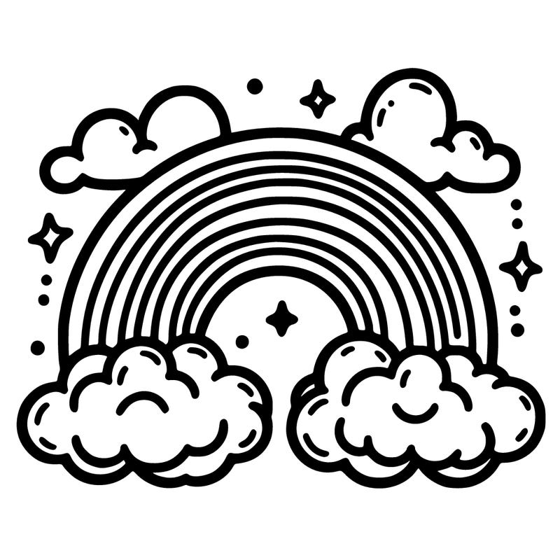 a rainbow with clouds