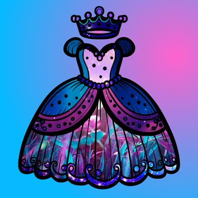 gown with tiara