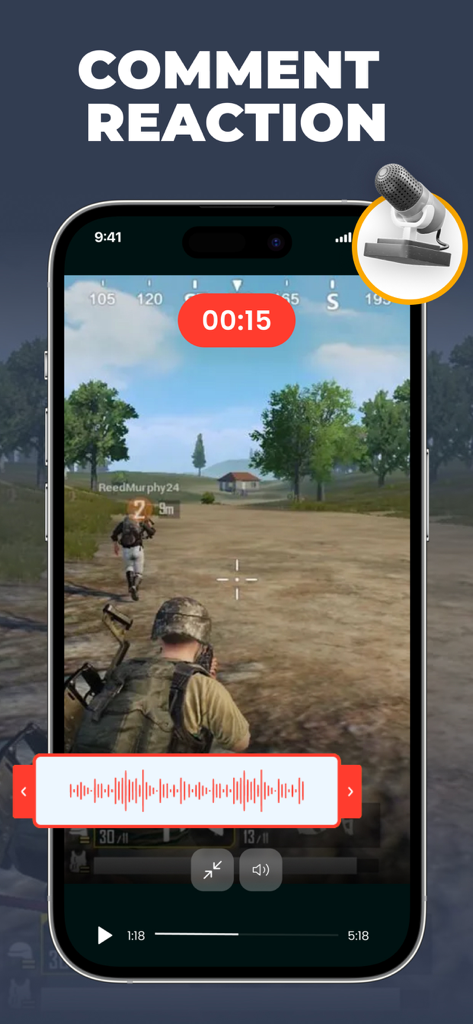 The screen & video recorder HQ - iPhone screen recording of a mobile game with a voice comment reaction overlay