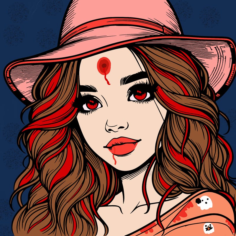 realistic girl with hat