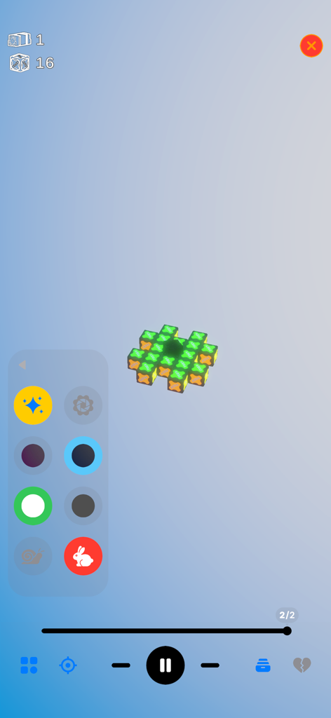 TOSY Magnet Play - Digital 3D building guide showing magnetic blocks and construction controls in the TOSY Magnet Play app