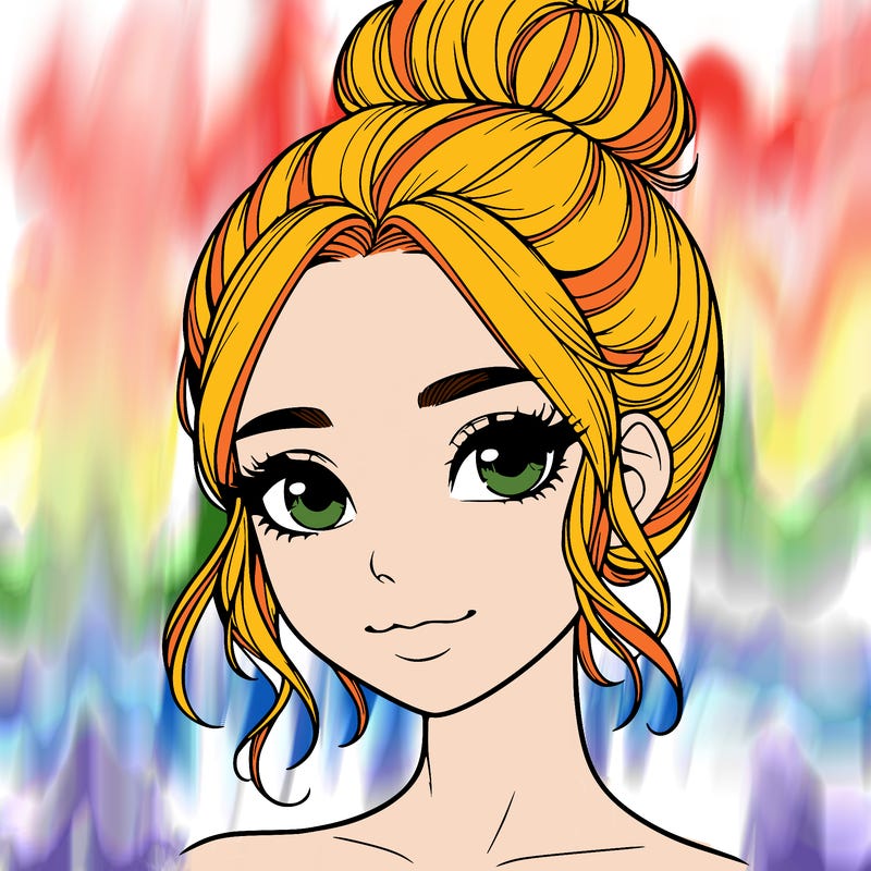 realistic pretty girl with hair in bun