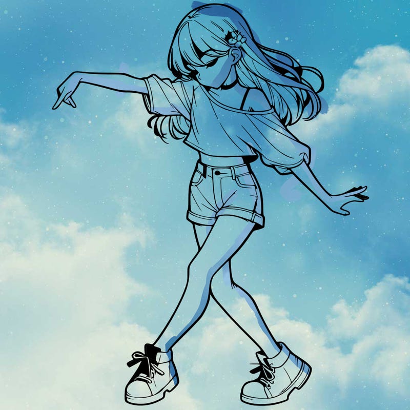 realistic girl danceing