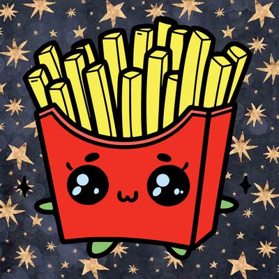 a cute. french fries