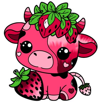 cute strawberry cow