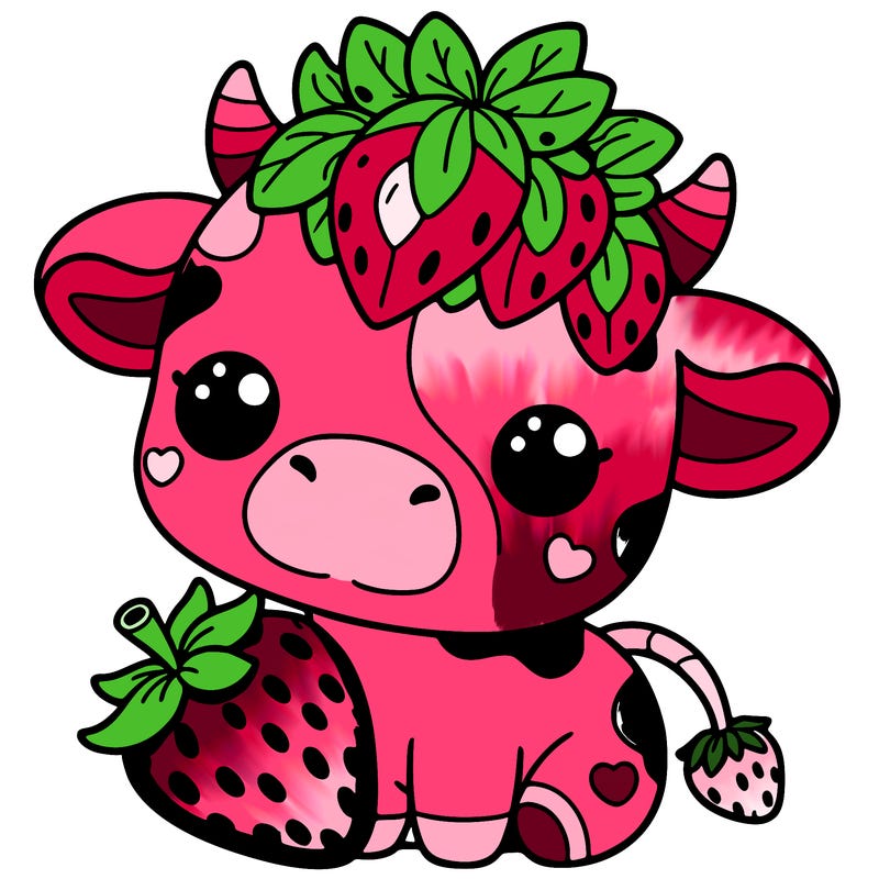 cute strawberry cow