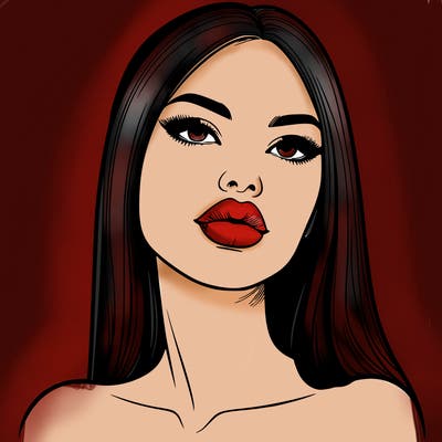 realistic woman with full lips