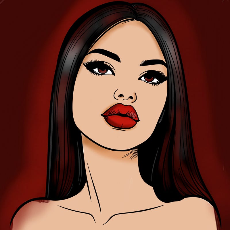 realistic woman with full lips