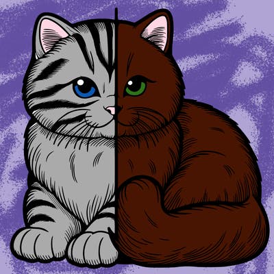 realistic split cat