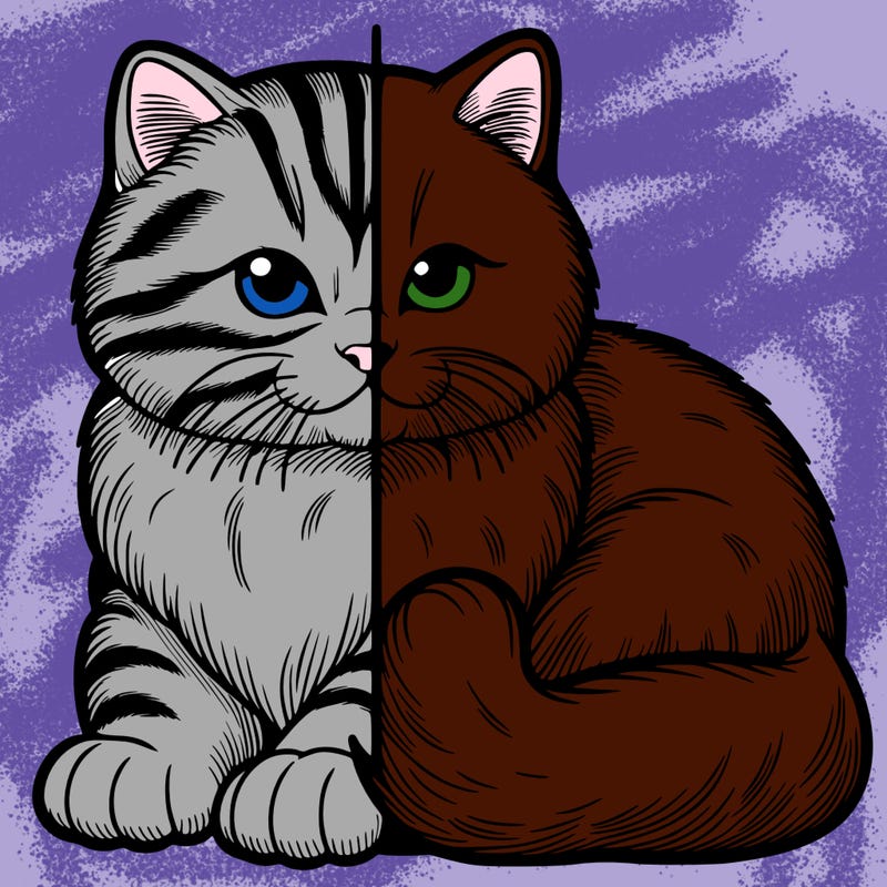 realistic split cat