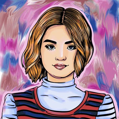 realistic girl with short hair