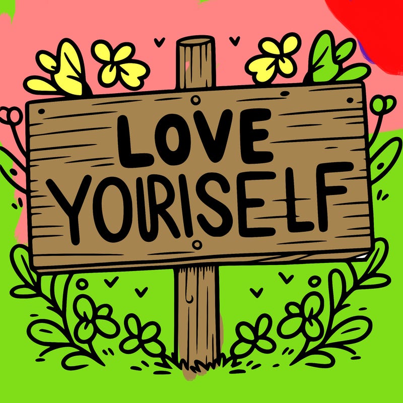 a sign where it is written: love yourself