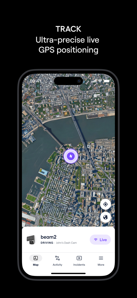 Nexar Connect - Nexar Connect app displaying real time GPS tracking and vehicle location