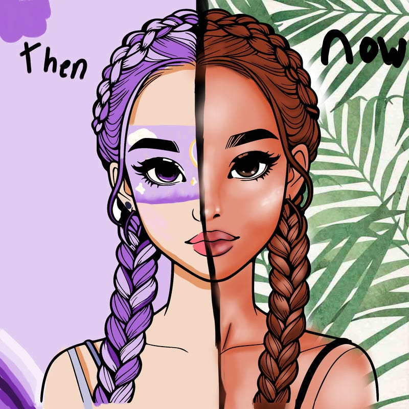 realistic girl with braids