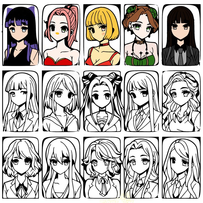 girls that look diffrent anime