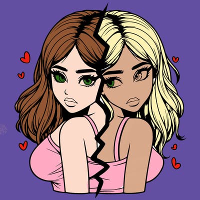 realistic girl split