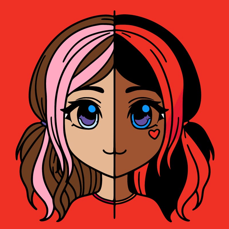 split girl just the face