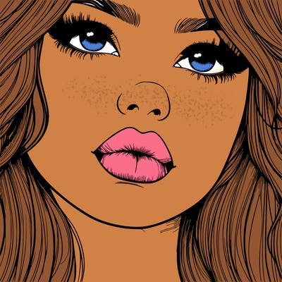 really realistic girl with lips