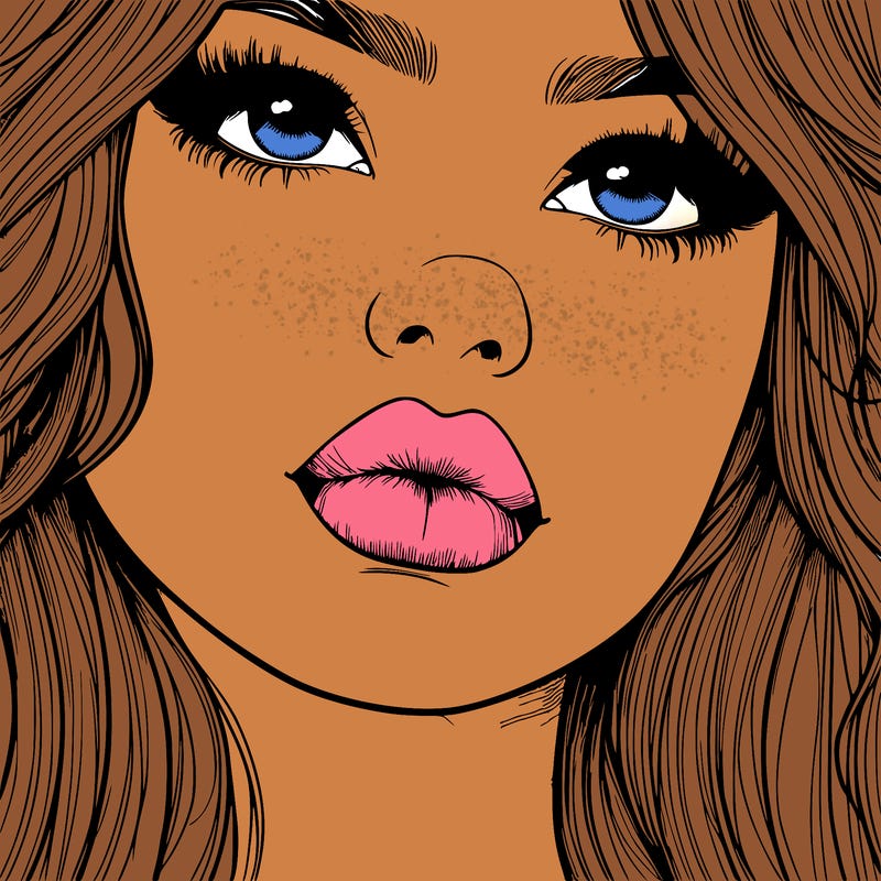 really realistic girl with lips