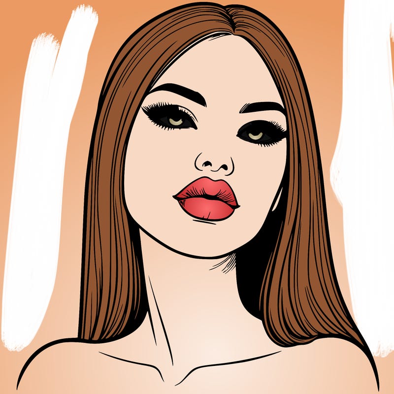 realistic woman with full lips