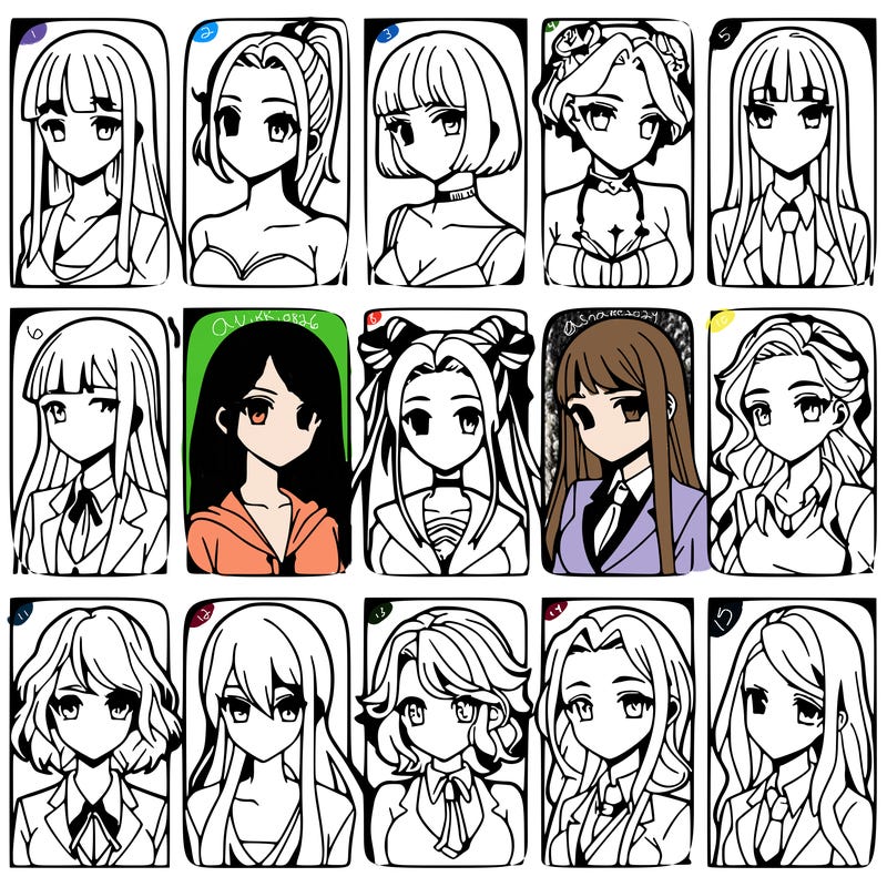 girls that look diffrent anime