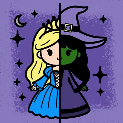 split princess and witch