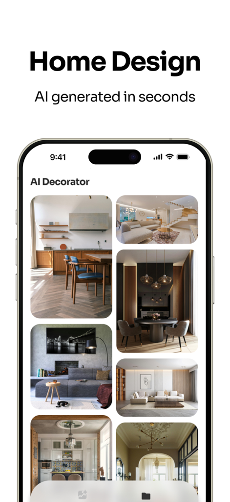 Homeai Reroom Ai Decor Spacely - Gallery of AI generated home interior design styles in a mobile app