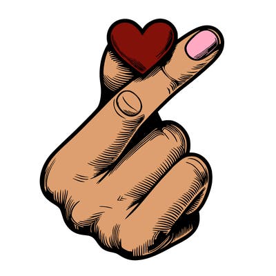 fingers heart realistic