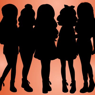 a group of five girls