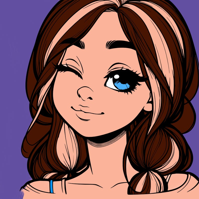 realistic girl with squinted eyes