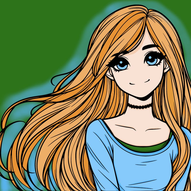 realistic girl with long hair