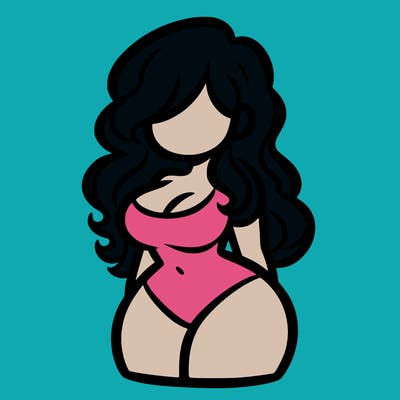 curvy woman with hair